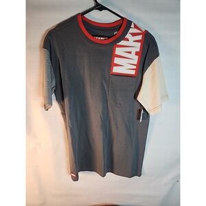 Marvel Shirt SMALL Gray Red Logo Fashion 1939 Embroidered NEW WITH TAGS